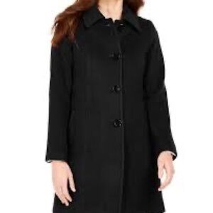 Authentic Wool Shaver Lake outerwear Single Breasted Lined Peacoat Black Medium